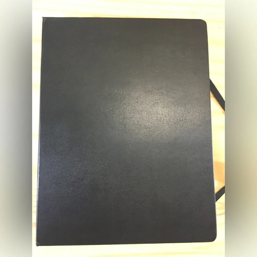 Moleskine Black Hardcover Lined Notebook Journal w/ Elastic Closure Ribbon Black